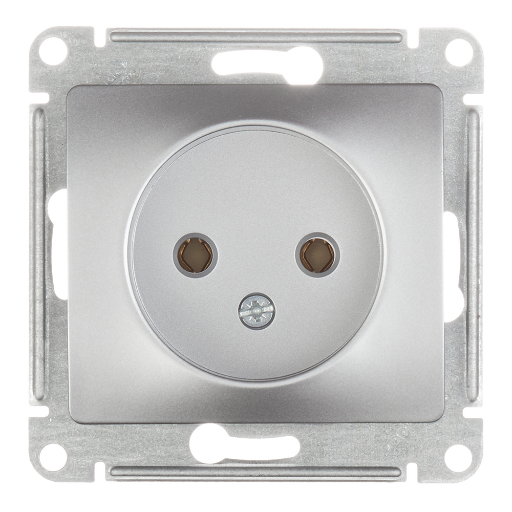 Розетка Systeme Electric Glossa встраиваемая алюминий (GSL000341)