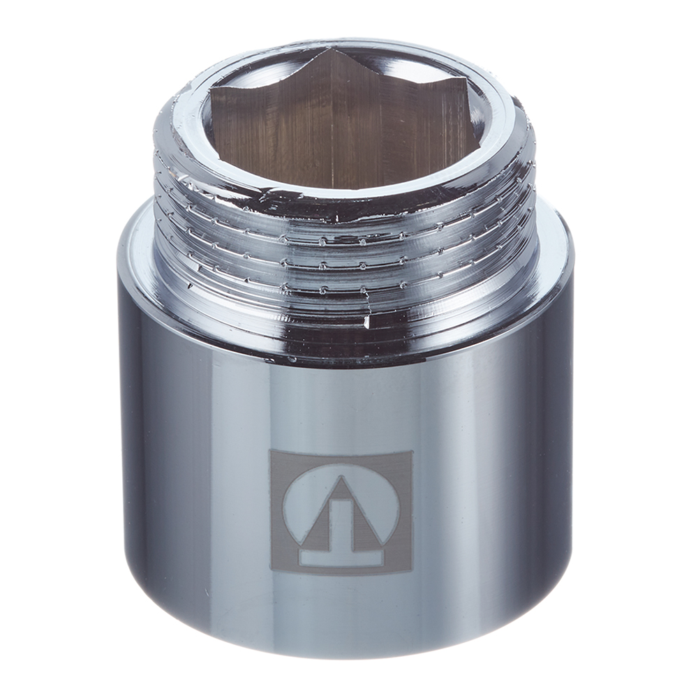 Удлинитель Valtec 30 мм х 1 ВР(г) х 1 НР(ш) хром латунный (VTr.198.C.0630)