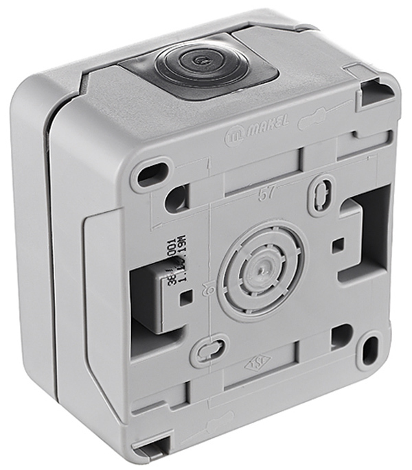 Выключатель Makel одноклавишный накладной серый (36064001)