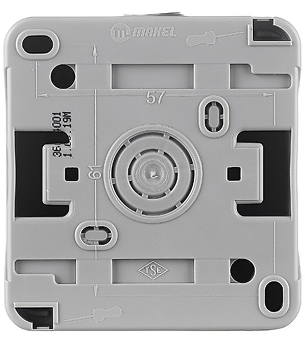 Выключатель Makel одноклавишный накладной серый (36064001)