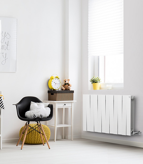 Радиатор биметаллический Royal Thermo Piano Forte 500 мм 10 секций 1" боковое подключение 591х800 мм белый