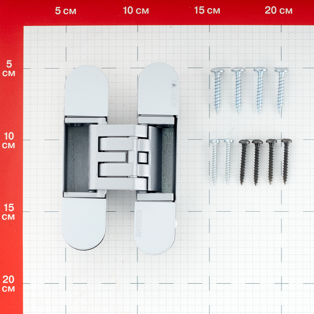 Коробка дверная скрытого монтажа Invisible 59,5х44,5х2100 мм универсальная серебро с петлями (2,5 шт.)