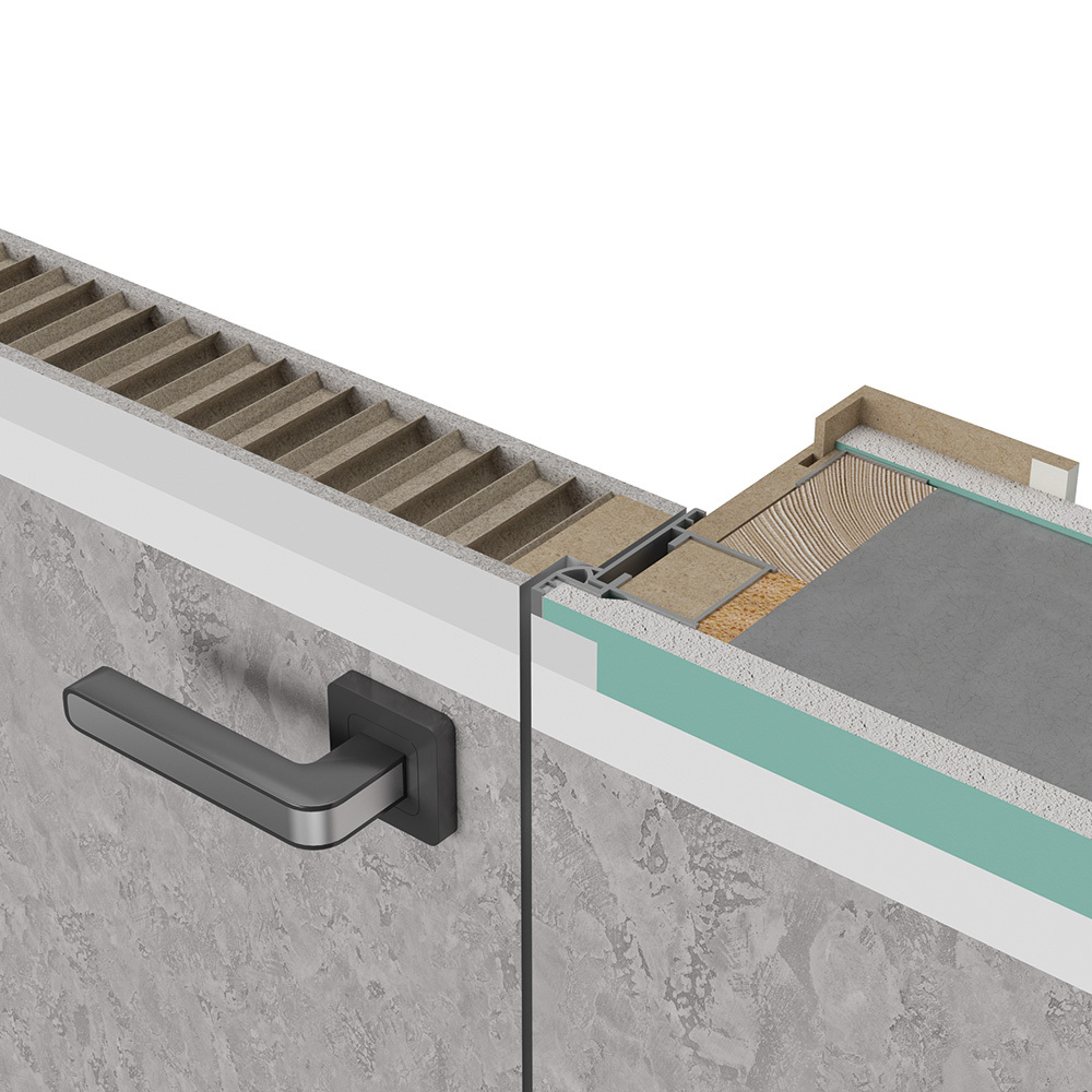 Коробка дверная скрытого монтажа Invisible 59,5х44,5х2100 мм универсальная серебро с петлями (2,5 шт.)