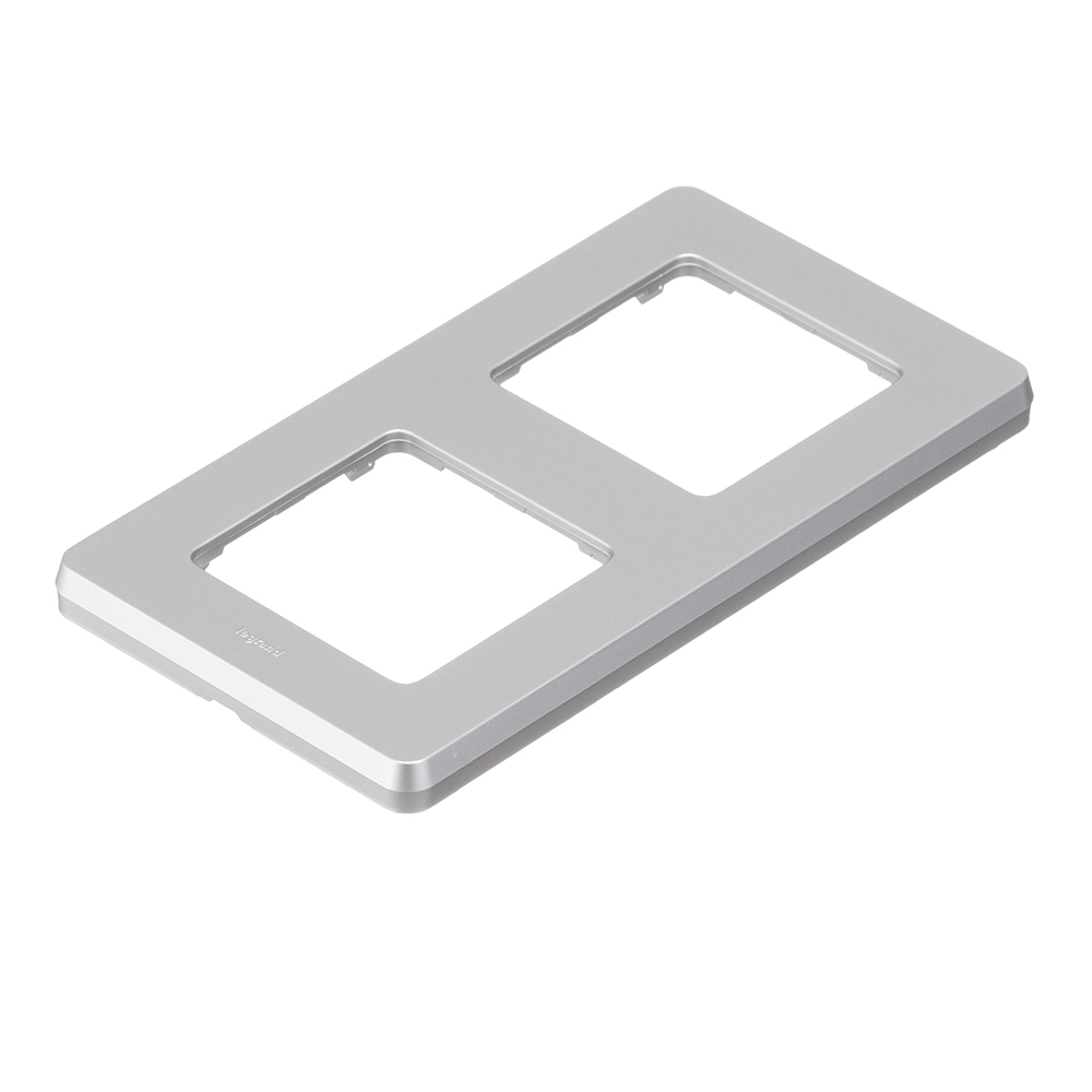 Рамка Legrand Inspiria двухместная алюминий (673942)