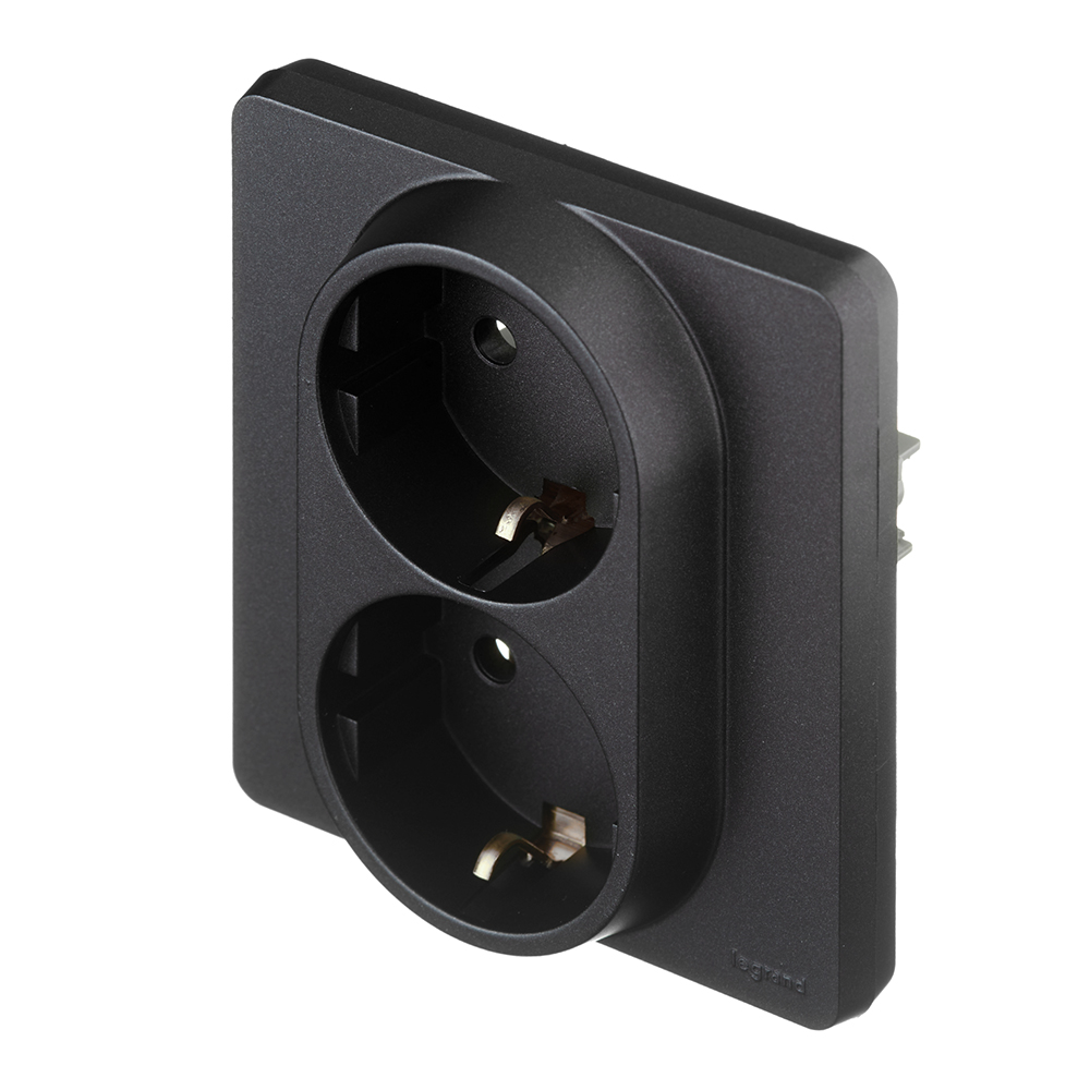 Розетка Legrand Inspiria встраиваемая антрацит (673753)
