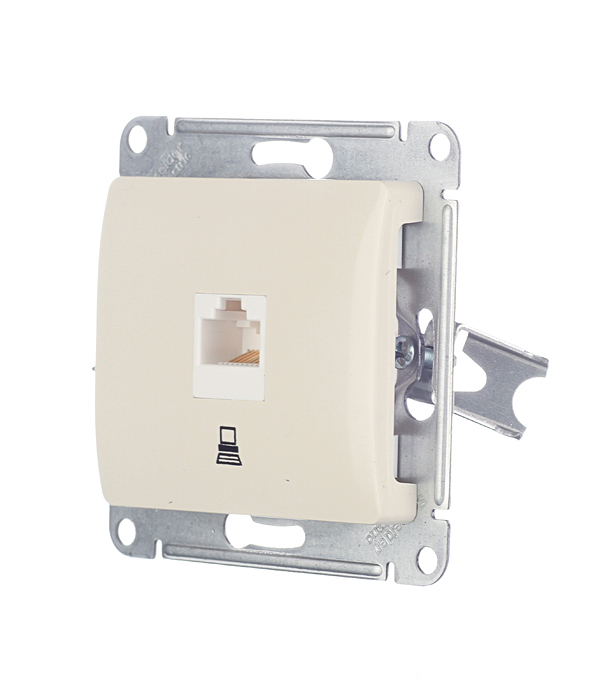 Розетка компьютерная Systeme Electric Glossa встраиваемая бежевая RJ45 (GSL000281K)