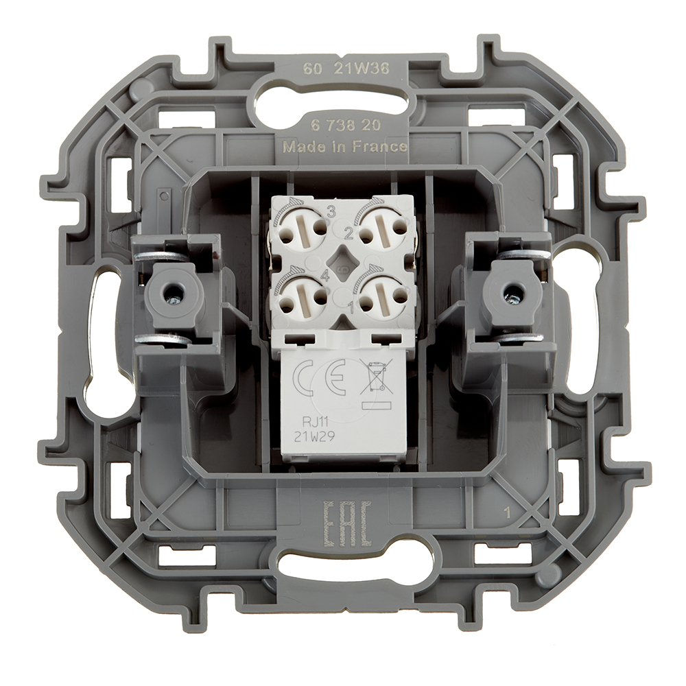 Розетка телефонная Legrand Inspiria встраиваемая белая RJ11 (673820)