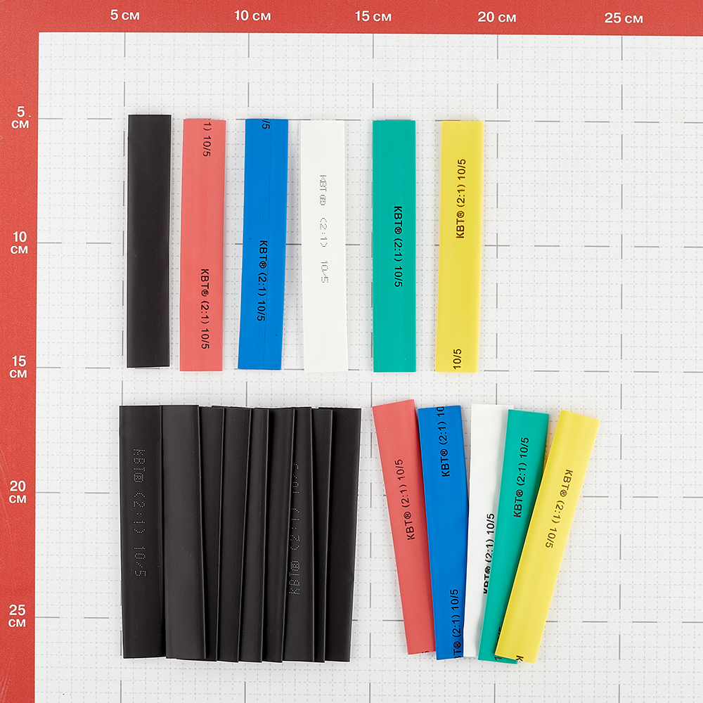 Трубка термоусадочная КВТ Колорит ТНТ нг 10/5 мм 100 мм 6 цветов (20 шт.)