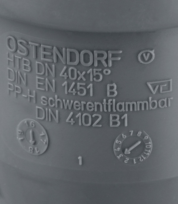 Отвод Ostendorf НТВ d40 мм 15° пластиковый для внутренней канализации (111100)