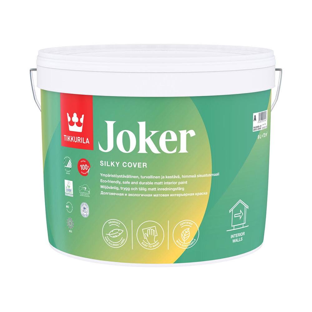 Краска моющаяся Tikkurila/Tikkivala Harmony Satin база С бесцветная 9 л