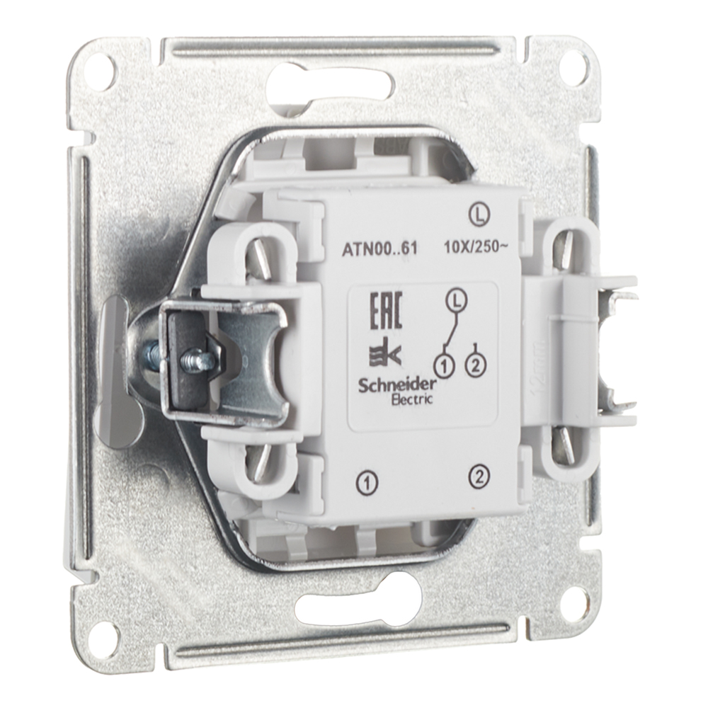 Переключатель Systeme Electric AtlasDesign одноклавишный встраиваемый белый (ATN000161)