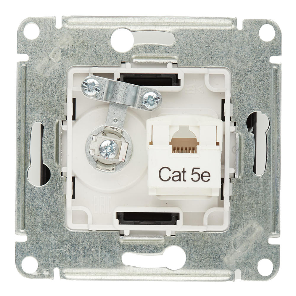 Розетка телевизионная/ компьютерная Systeme Electric Glossa встраиваемая титан TV/ RJ45 (GSL000489)