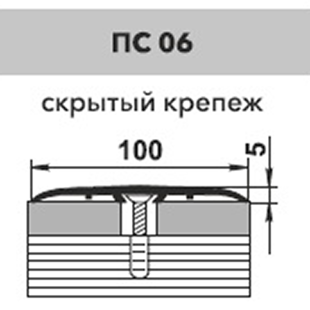 Порог алюминиевый одноуровневый стык 100х900 мм серебро анодированное