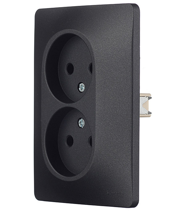 Розетка Systeme Electric Glossa встраиваемая антрацит (GSL000720)