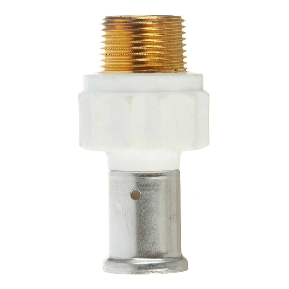 Муфта Henco (17PKW-2005) 20(пресс) х 3/4 НР(ш) PVDF белая