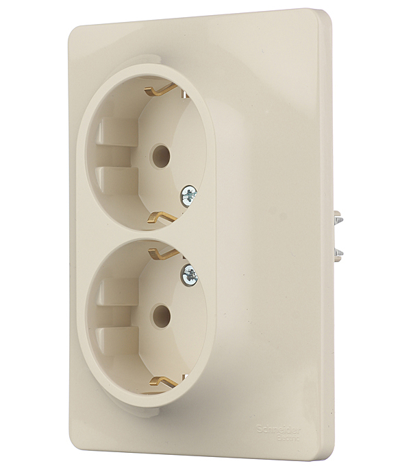 Розетка Systeme Electric Glossa встраиваемая бежевая (GSL000224)