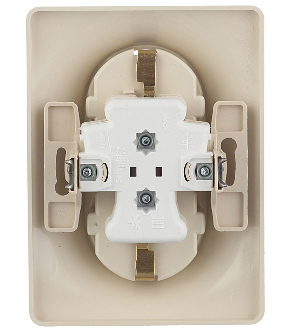 Розетка Systeme Electric Glossa встраиваемая бежевая (GSL000224)