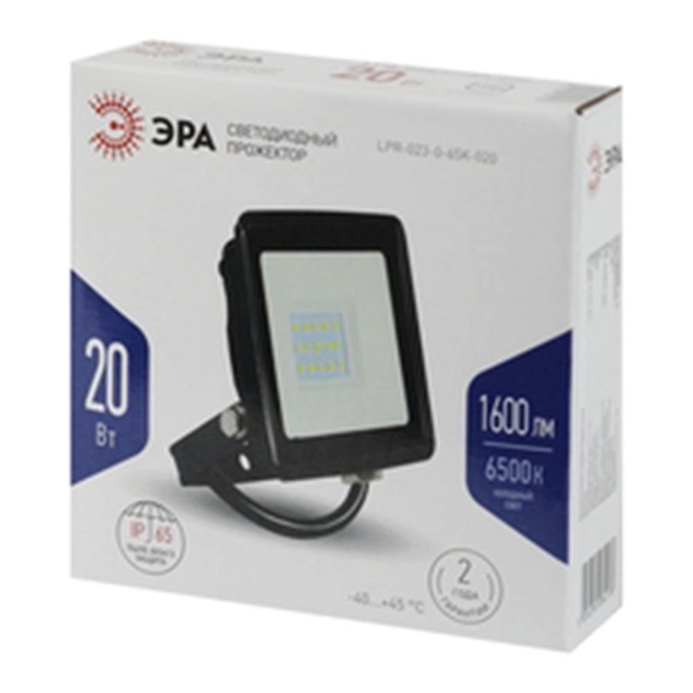 Прожектор светодиодный Эра LPR-02 6500К 20 Вт IP65 черный