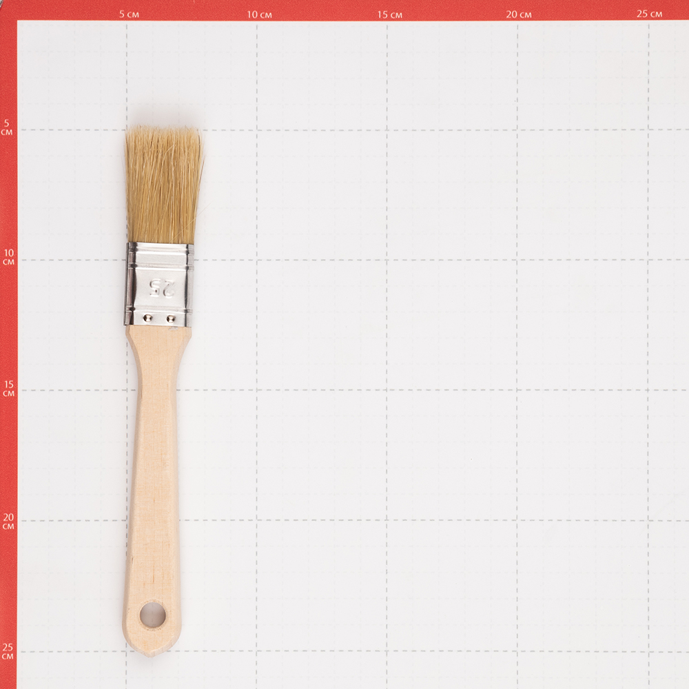 Кисть плоская натуральная щетина деревянная ручка Wenzo Wood 25х12 мм для эмалей и лаков на алкидной основе