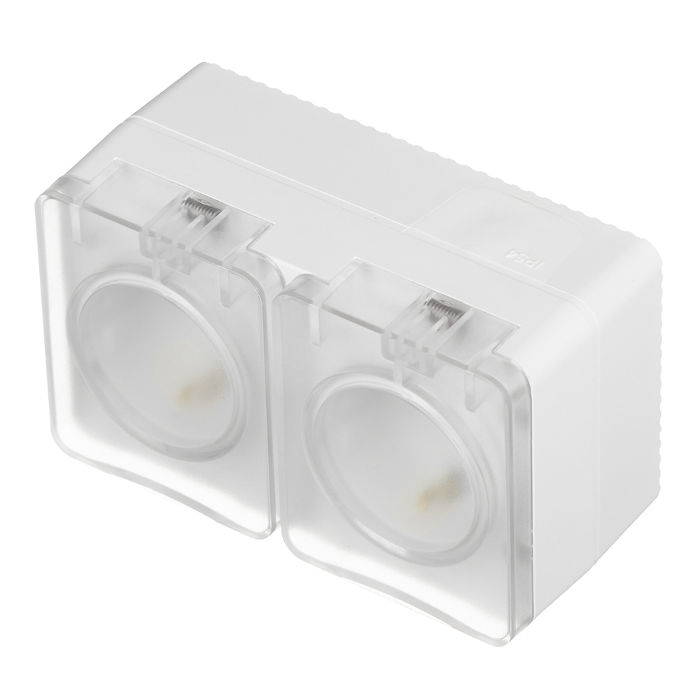 Розетка Systeme Electric AtlasDesign Profi54 накладная белая со шторками с крышкой (ATN540126)