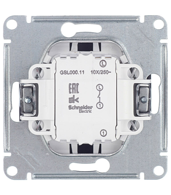 Выключатель Systeme Electric Glossa одноклавишный встраиваемый антрацит (GSL000711)