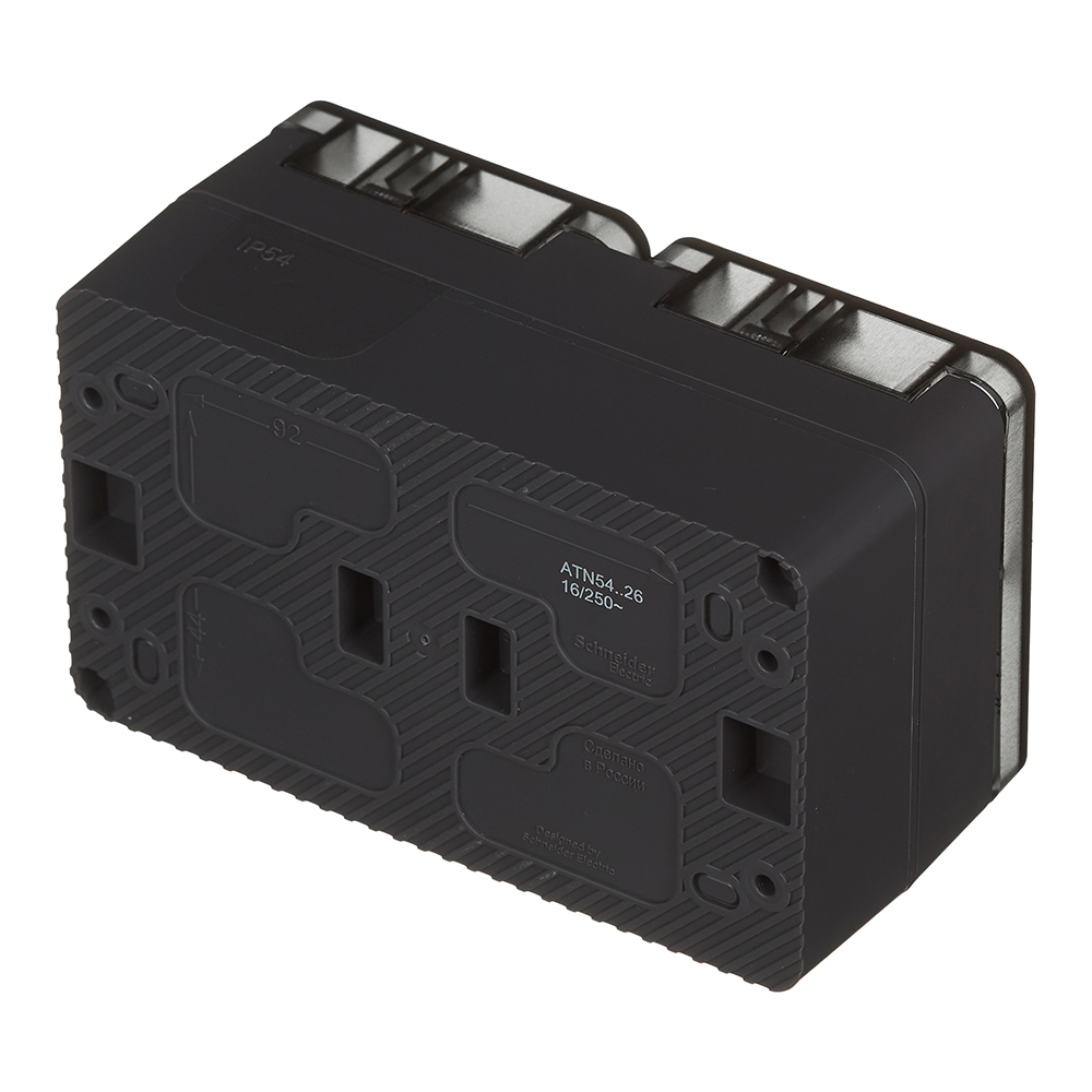 Розетка Systeme Electric AtlasDesign Profi54 накладная антрацит со шторками с крышкой (ATN544026)
