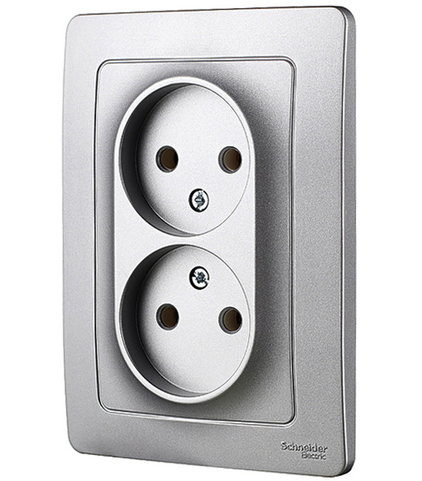 Розетка Systeme Electric Blanca встраиваемая алюминий (BLNRS000023)