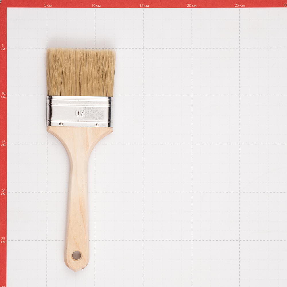 Кисть плоская натуральная щетина деревянная ручка Wenzo Wood 70х14 мм для эмалей и лаков на алкидной основе