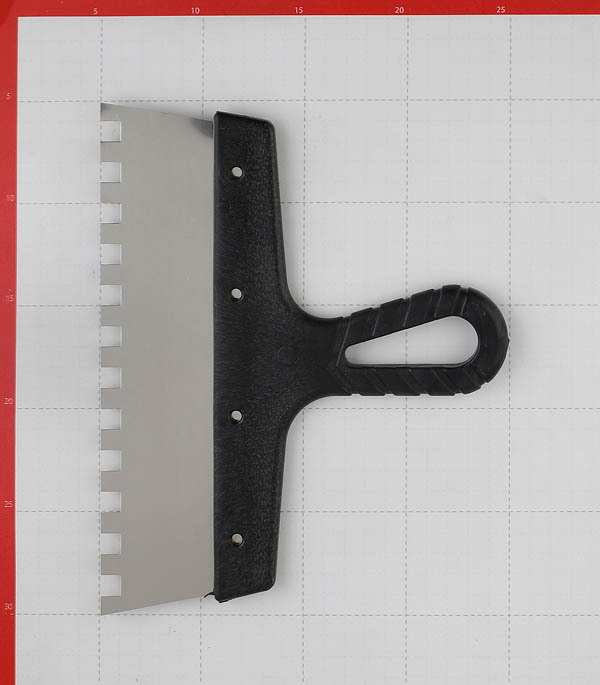 Шпатель зубчатый 250х10 мм с пластиковой ручкой (131151)