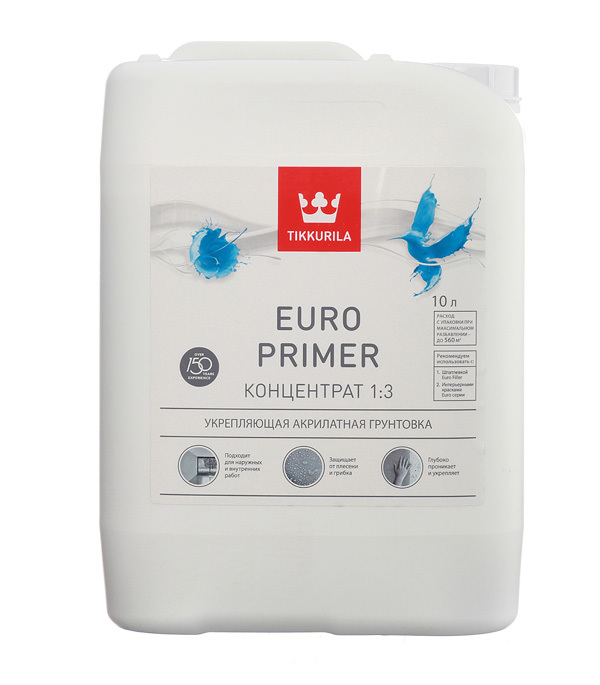 Грунт Tikkurila/Tikkivala Euro Primer 10 л концентрат 1:3