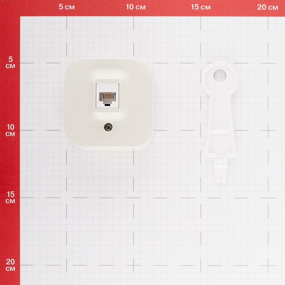 Розетка телефонная Legrand Quteo накладная слоновая кость RJ11 (782244)