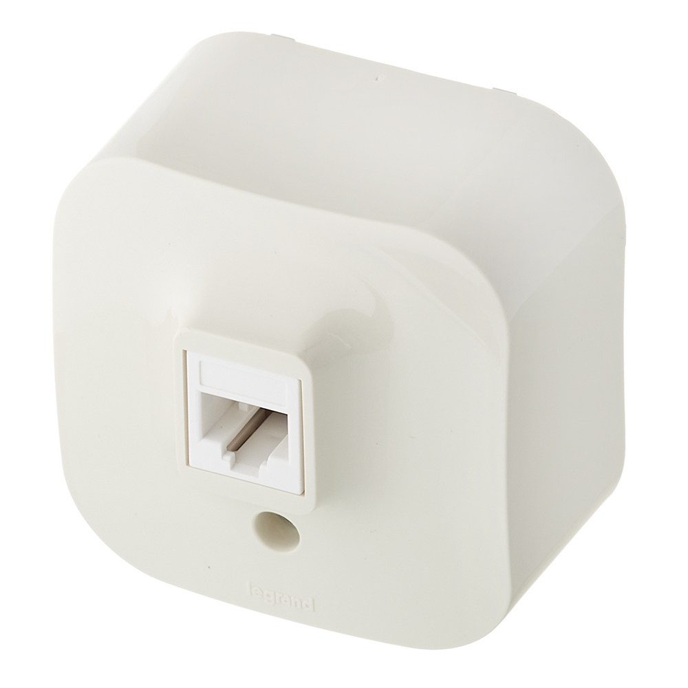 Розетка телефонная Legrand Quteo накладная слоновая кость RJ11 (782244)