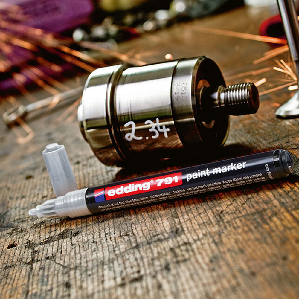 Маркер лаковый Edding 791 белый грифель 1-2 мм