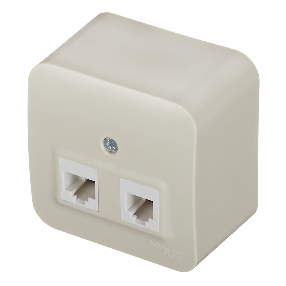 Розетка компьютерная/ телефонная Systeme Electric Blanca накладная бежевая RJ11/ RJ45 (BLNIA045117)