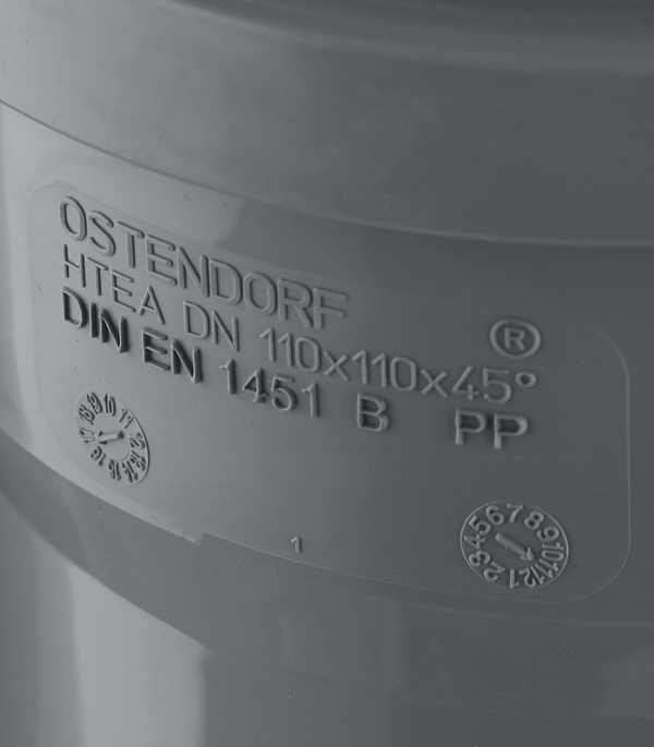 Тройник Ostendorf HTEA d110 мм 45° пластиковый для внутренней канализации (115200)