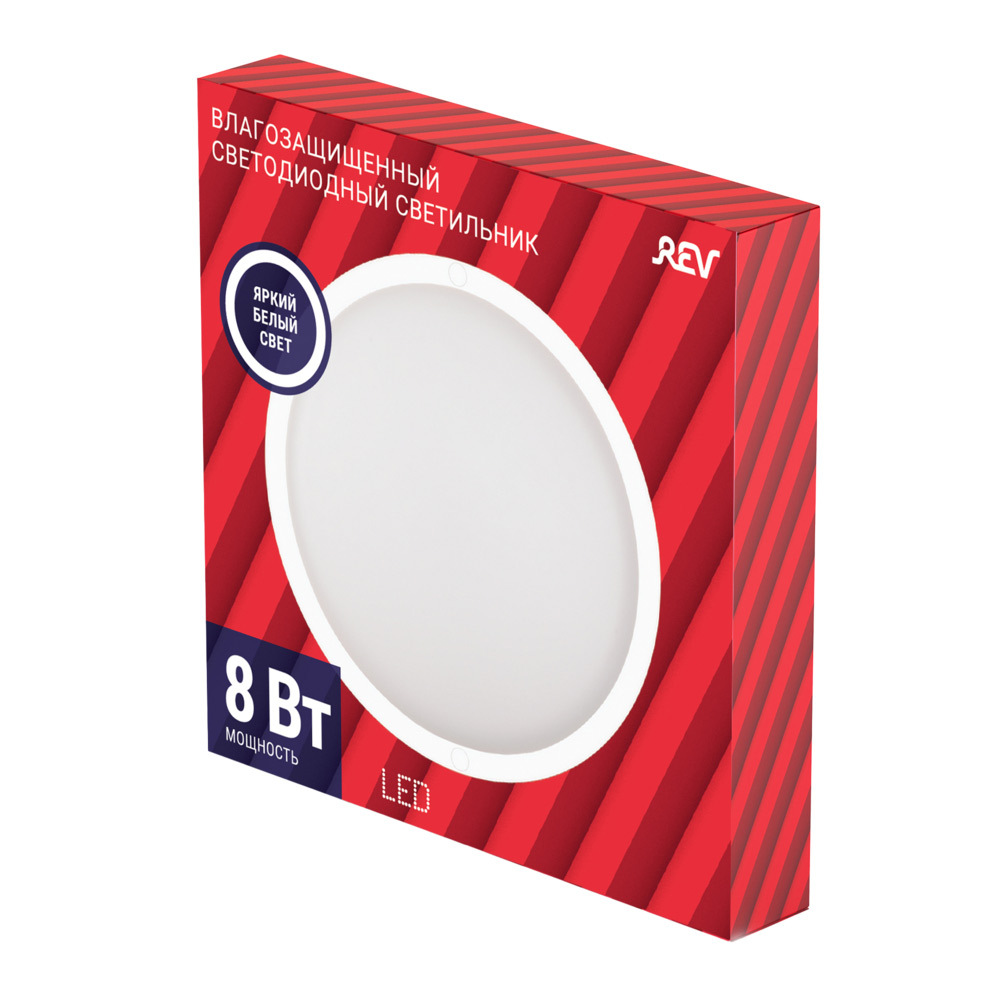 Светильник светодиодный накладной Rev ДБП-8 4000К 8 Вт IP65 белый (28918 0)