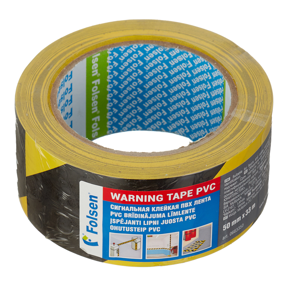 Лента сигнальная Folsen черно-желтая 50 мм 33 м