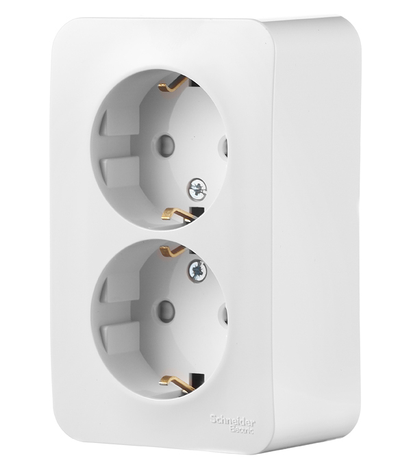 Розетка Systeme Electric Blanca накладная белая со шторками (BLNRA011211)
