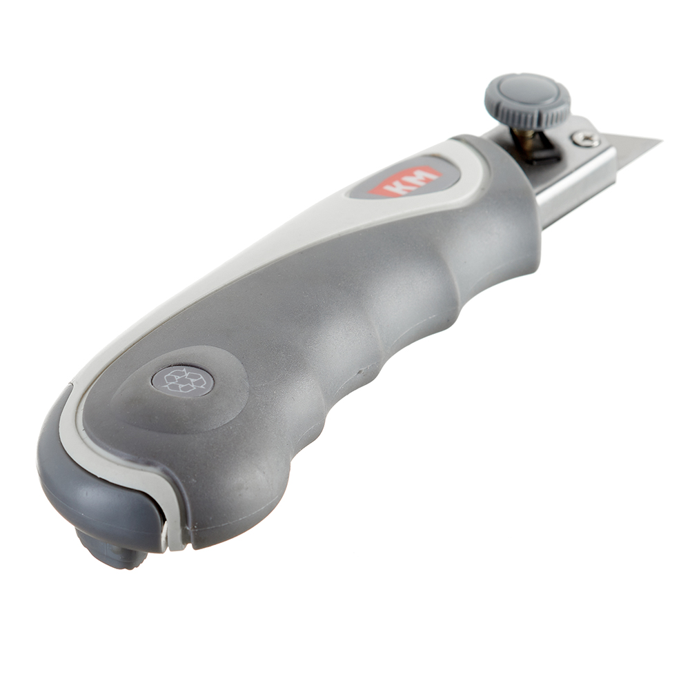 Нож строительный КМ 18 мм с ломающимся лезвием пластиковый корпус