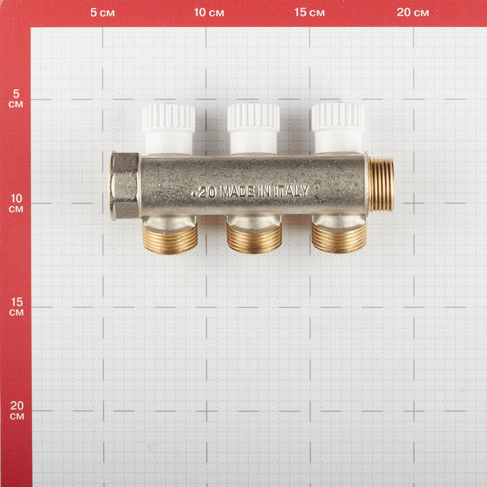 Коллектор Stout 3/4 ВР(г) х 3 выхода 3/4(ЕК) х 3/4 НР(ш) регулирующий (SMB 6851 343403)