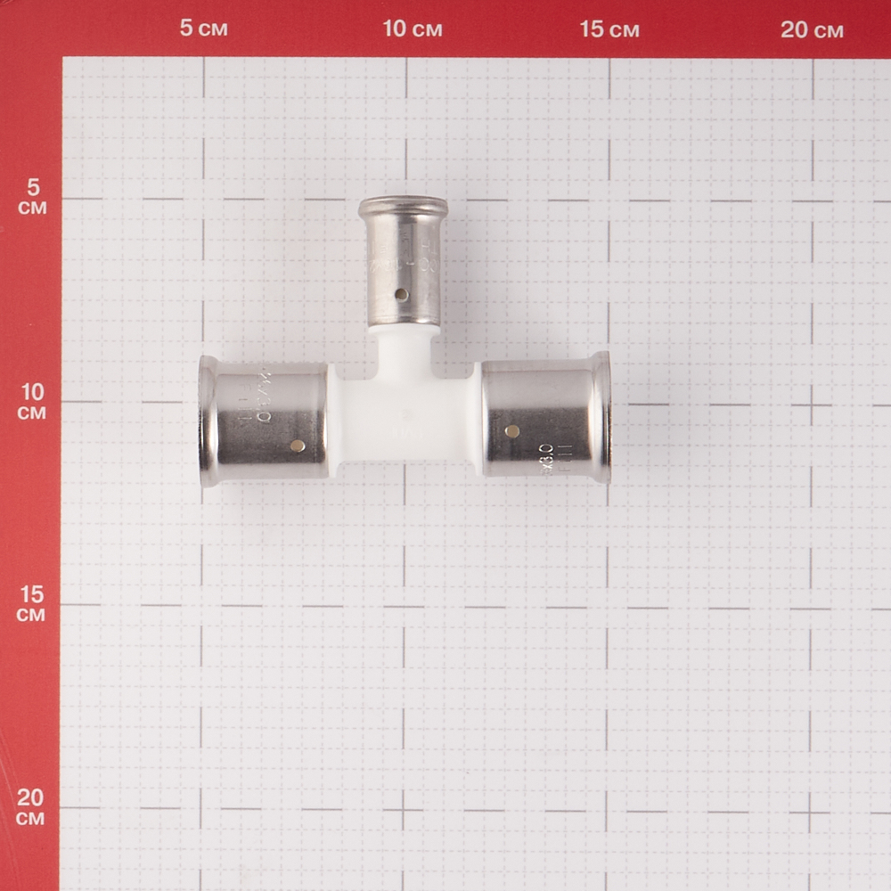 Тройник Henco (10PKW-261626) 26(пресс) х 16(пресс) х 26(пресс) PVDF белый