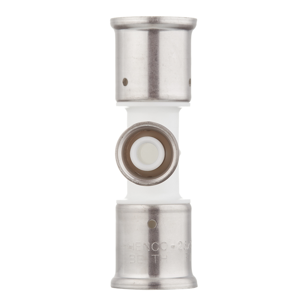 Тройник Henco (10PKW-261626) 26(пресс) х 16(пресс) х 26(пресс) PVDF белый
