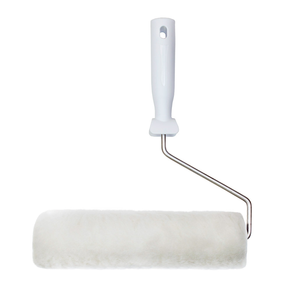 Валик искусственный мех 250 мм стержень 6 мм d45 мм ворс 12 мм для водной основы с ручкой