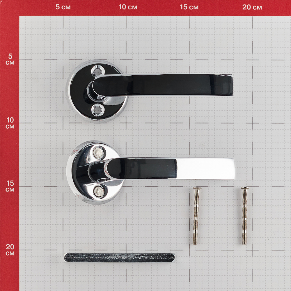 Ручка дверная круглая розетка хром (680206)