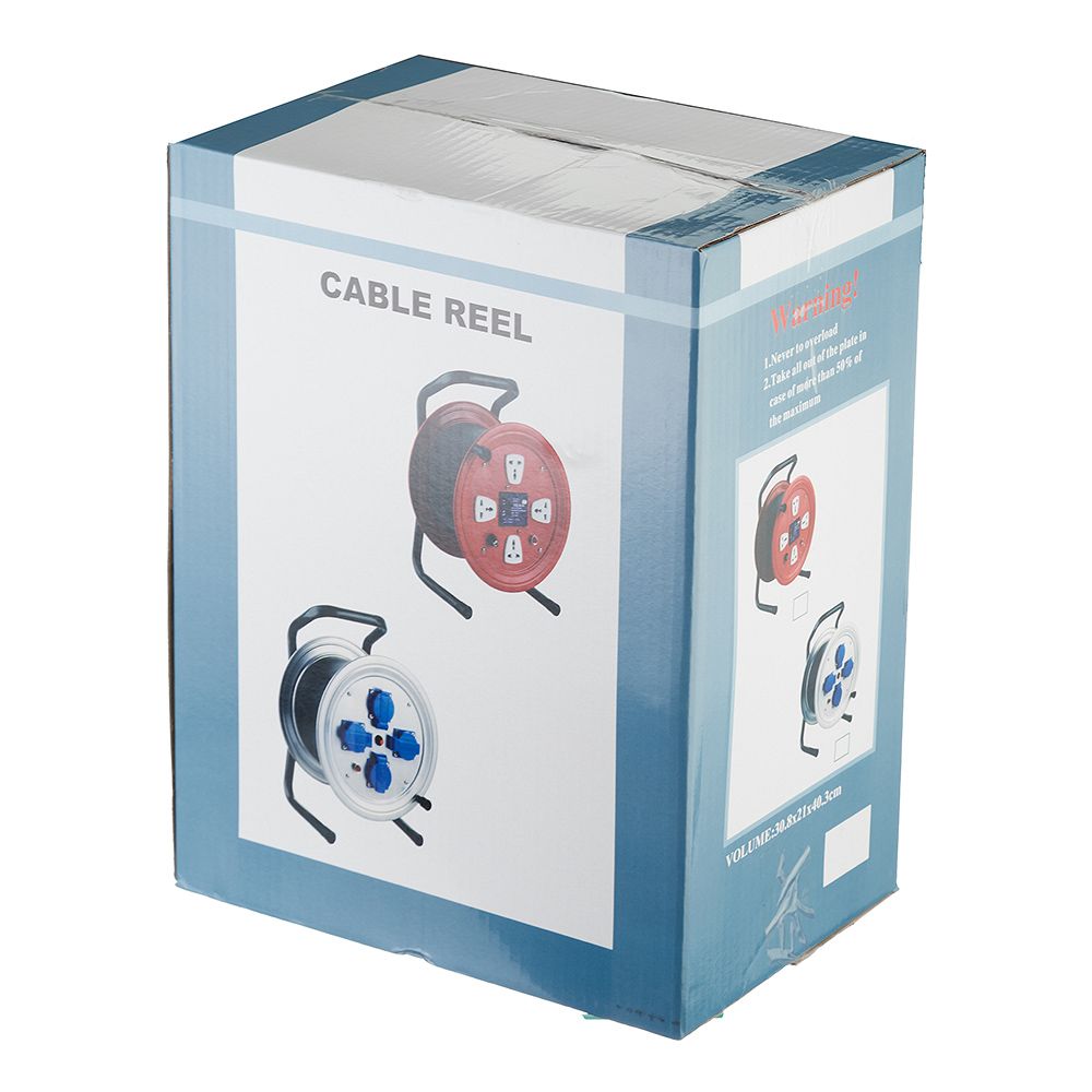 Удлинитель Союз с заземлением 50 м на катушке 4 кВт 4 розетки КГ 3х2,5 кв.мм IP44