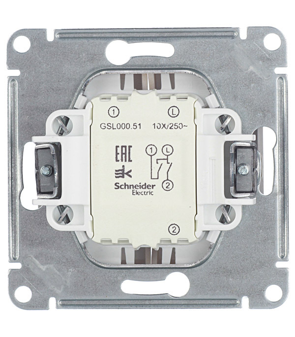 Выключатель Systeme Electric Glossa двухклавишный встраиваемый титан (GSL000451)