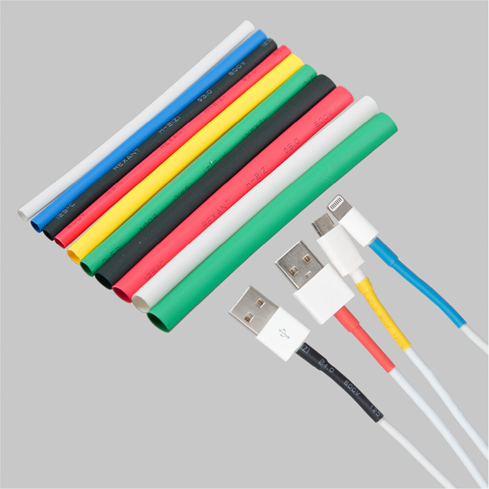 Трубка термоусадочная Rexant Auto ТУТ 2/1 мм 100 мм 6 цветов (10 шт.)