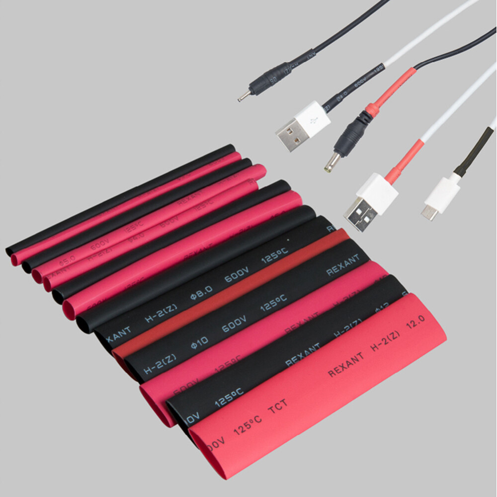 Трубка термоусадочная Rexant Maximum ТУТ 2/1 мм 100 мм 2 цвета (14 шт.)