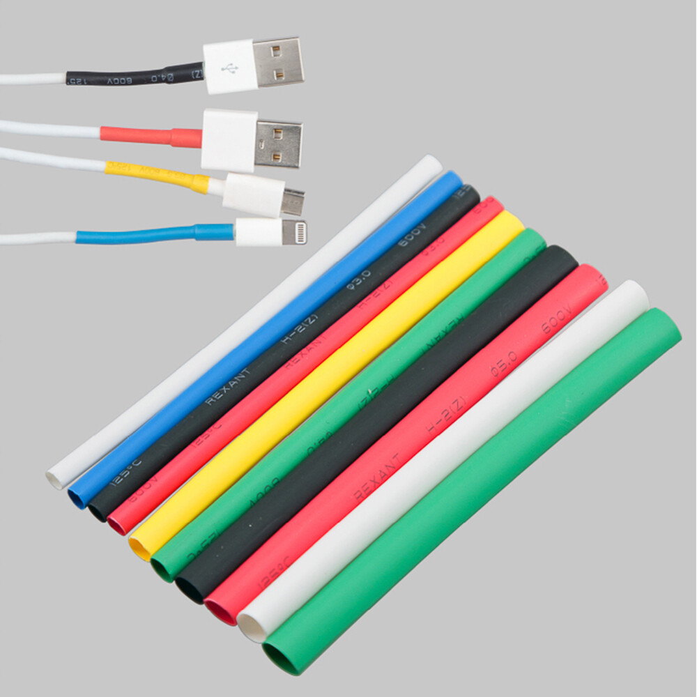 Трубка термоусадочная Rexant Small Tube ТУТ 2/1 мм 100 мм 6 цветов (20 шт.)