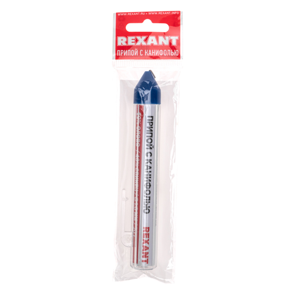 Припой Rexant d1, Sn60 Pb40 Flux 2.2% с канифолью 20 г (09-3103)